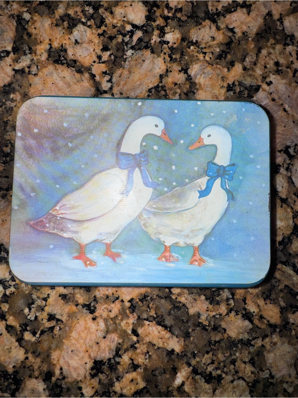 Vintage Playing Cards Deck w/ Geese Artwork, Animal Theme, Metal Tin Case